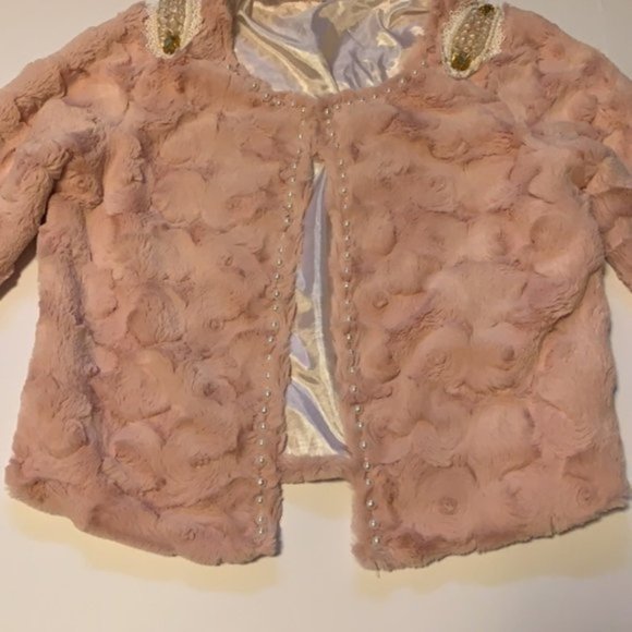 Handmade Bedazzled Pink Minky Blazer - Women’s Size XS - Picture 4 of 12